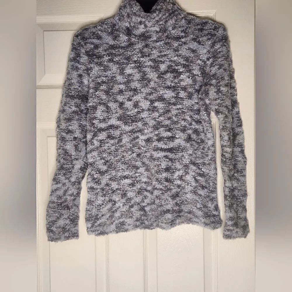 Talbots M Mlticlrd GrayBoucle WOOLBlend Knit Lslv Turtleneck Women SweaterITALY